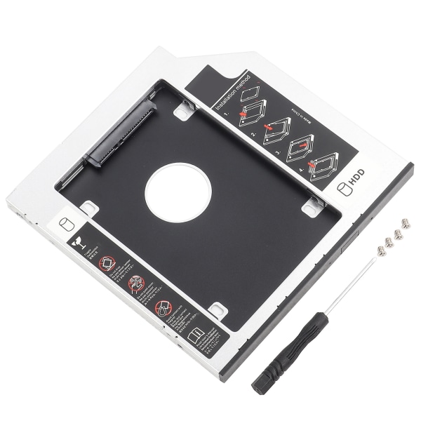 9,5 mm aluminium SATA HDD SSD-kabinet harddiskdrev bay-caddy optisk DVD-adapter til bærbar computer