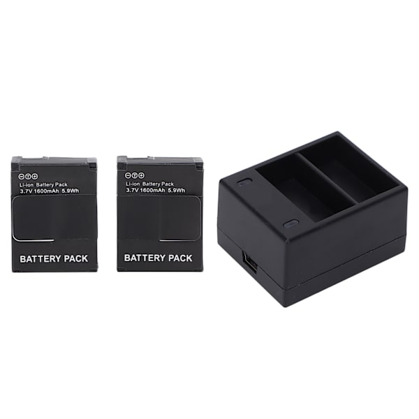 Kamera Batteri Oplader Hurtig Dobbelt Slot Batteri Oplader med 2 Batterier Kompatibel til Hero 2 3
