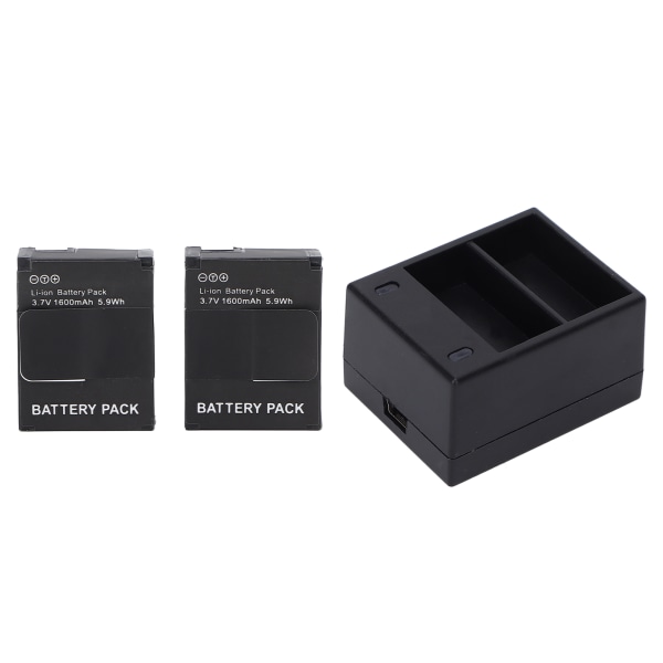 Kamera batterioplader Rapid dobbelt slot batterioplader med 2 batterier Kompatibel til Hero 2 3