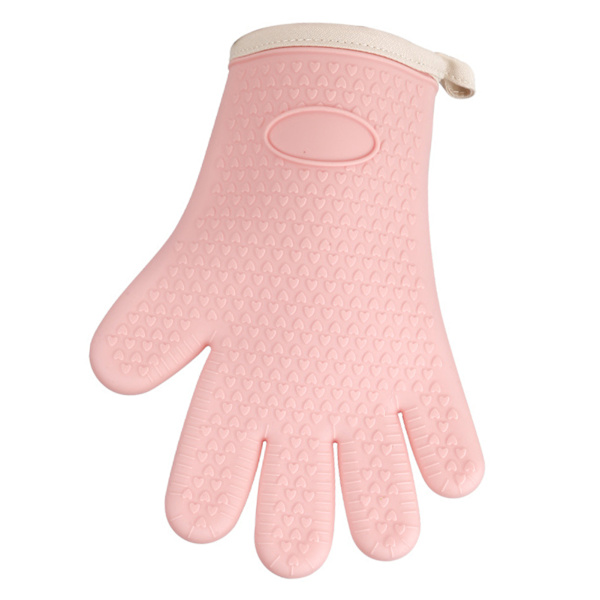 Tjock silikon ugnsvante värmebeständig silikon matlagningshandske för mikrovågsugn brödrost rosa orange
