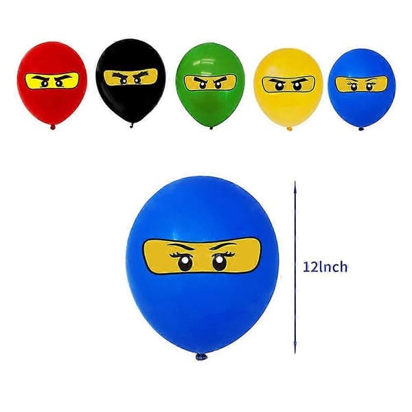 Ninjago Lastenjuhlien Koristelusetti Ilmapalloilla ja Nauhalla