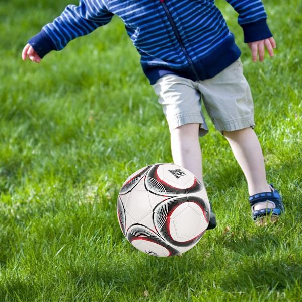 Dobbeltlags anti-eksplosionstræning fodbold størrelse 5 Professionel slidstærkt voksne underviser i fodbold (farverig rød)