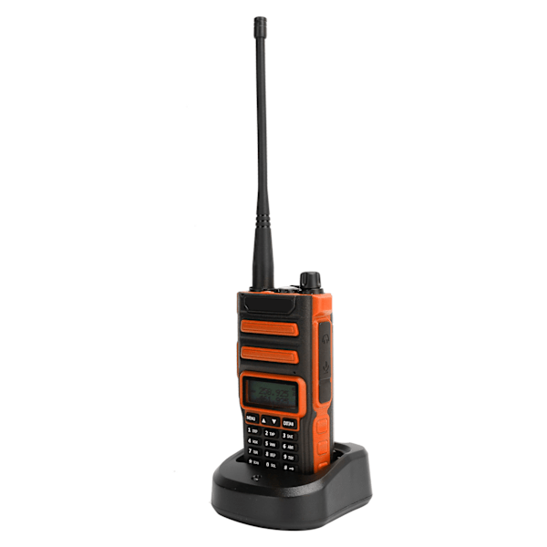 Udendørs bærbar dual-band walkie talkie-sæt håndholdt LCD-display walky talky 100‑240V orange EU-stik 100‑240V