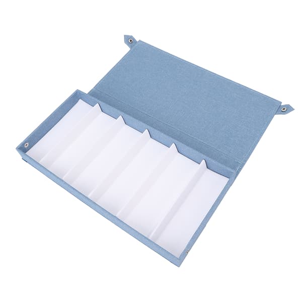 Brille Samler 6 Slots Multiple Brille Opbevaringskasse Organizer til Kvinder Mænd Brug Himmelsblå