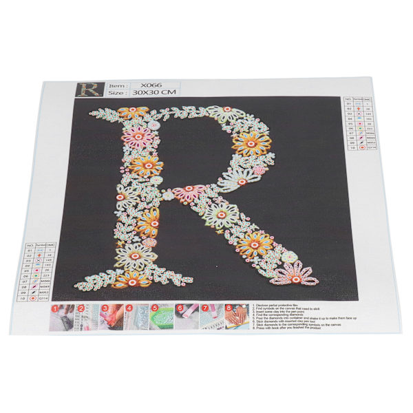 Strassmålning Occident Style Lucky Letter R Mönster DIY Göra avkopplande Intressant Strasskonstmålning
