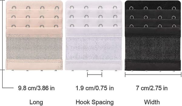 6 Pieces Soft Comfortable Elastic Bra Extenders for Women Bra Extension Strap 4 Hooks 3 Rows Women Bra Extender Bra Band
