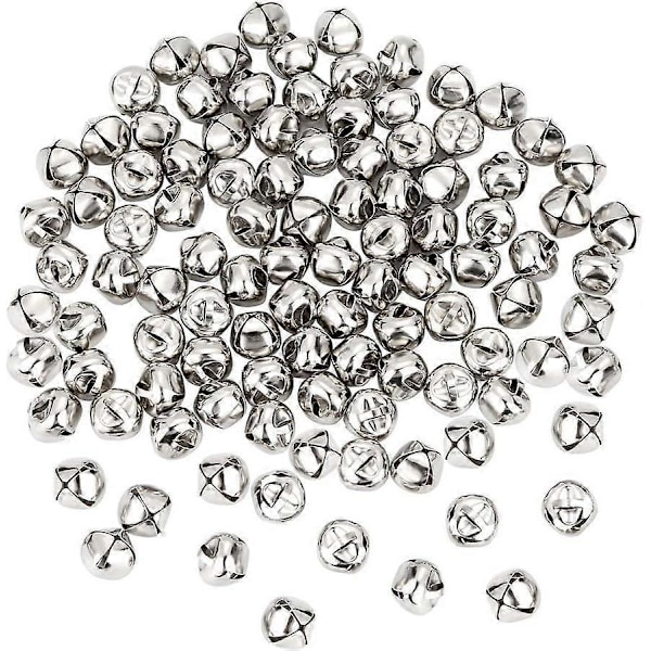 50 kpl Joulukulkuset Metalliset askartelukellot Isona eränä Musikaaliset kulkuset Helmiä - Hopea - 10mm