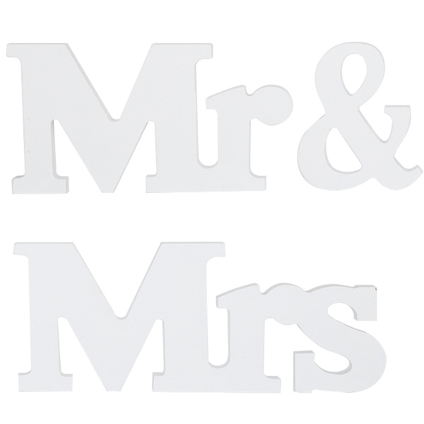 Mr&Mrs Trädekorationer för bröllop Alla hjärtans dag Romantisk prydnad Tjocklek 1,2 cm