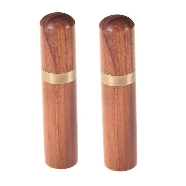 2-pack Portabel Tandpetarhållare i Trä Ficka Tandpetare Dispenser Hink Nålfodral 100 tandpetare ingår
