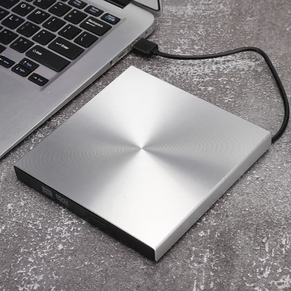 USB3.0-stasjon stasjonær bærbar ekstern optisk stasjon DVD-brenner for WIN98 / ME / 2000 / XPSølvgrå