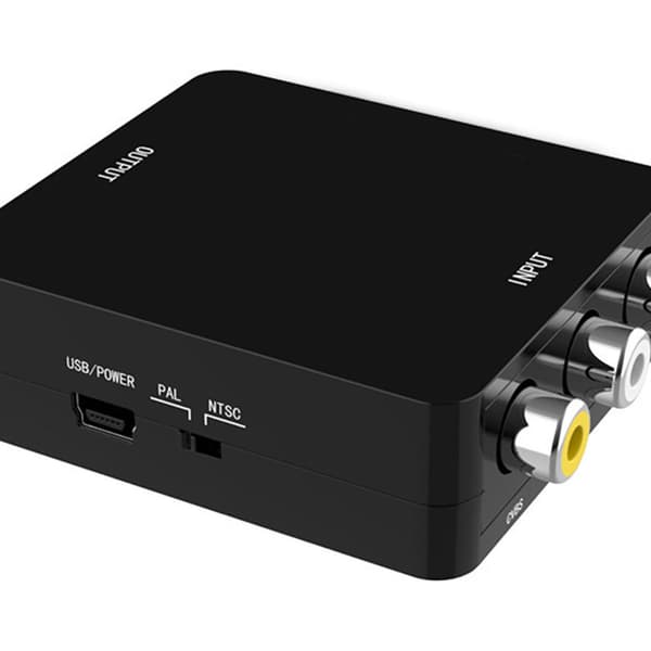 AV til HD Multimedia Interface Konverter HD 1080P Plug and Play Stabil RCA til HD Multimedia Interface Adapter Sort