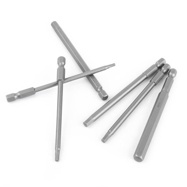 6 stk 100 mm magnetisk skrutrekkerbitssett sekskantverktøybits med 1/4\" sekskantskaft