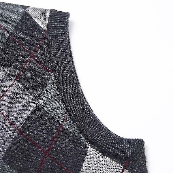 Herrar Casual Slim Fit V-hals Stickad Väst - Grå