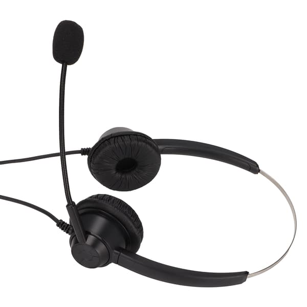 H360DRJ Binaural Telefon Headset Sort Støjreducerende Dobbeltsidet Headset til Callcentre Online Kurser