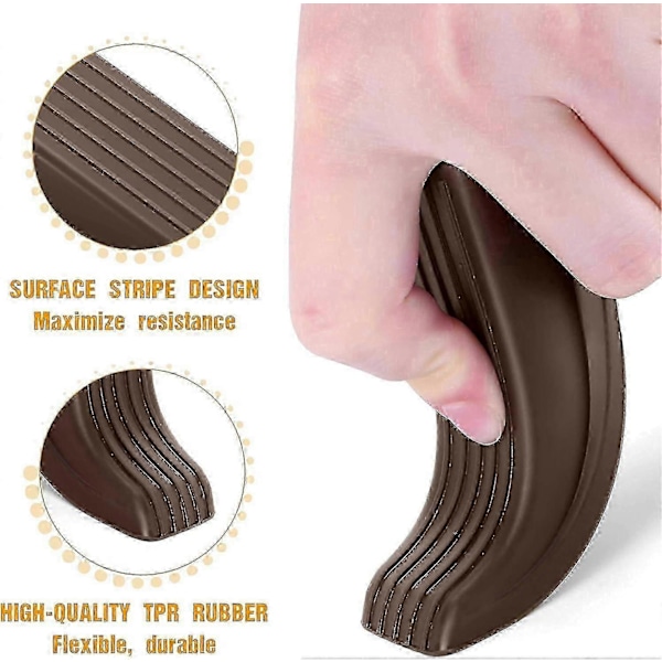 Gummidörrstoppar Kraftiga Dörrstoppar för Hem, Kontor, Verkstäder (Brun, 4-pack)