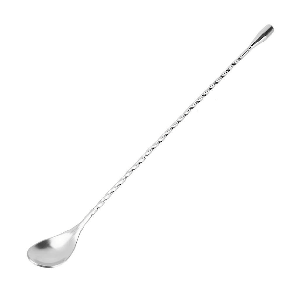 30cm Rustfri Stål Bar Ske Bar Spoon Langt Håndtag Vridet Blandingsværktøj til Cocktail Vin Drikkevarer
