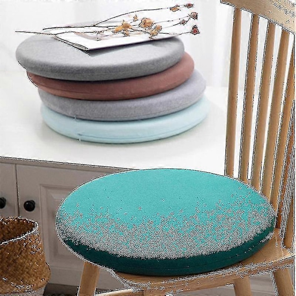 Memory Foam Stolsetepute - 30/35/40cm Rund - Vaskbar Matte for Hjemmet Blå 40CM