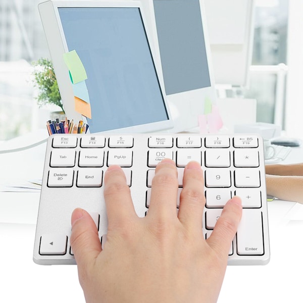 Mini numerisk tastatur for Bluetooth 3.0 aluminiumlegering innebygd litiumbatteri