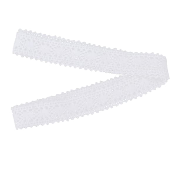 Spets Retro Tyg Handsömnad DIY Material Spets Bomullstråd Spets Juldekoration Vit