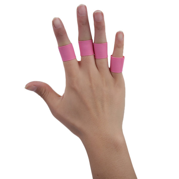 8 stk Silikone Anti-skrid Elasticitet Golfer Swing Grip Golf Finger Band Cover Sæt (pink)
