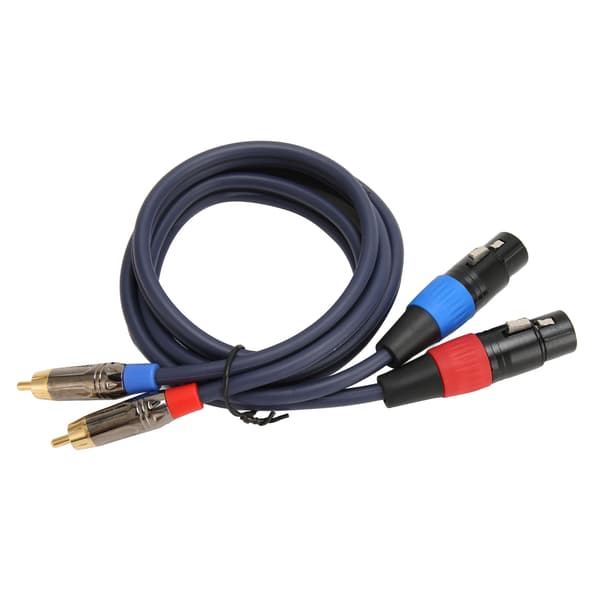 Dobbelt XLR til RCA Kabel Professionel 24K Guldbelagt Stik 2 XLR Hun til 2 RCA Han HiFi Lydkabel 2m / 6,6ft