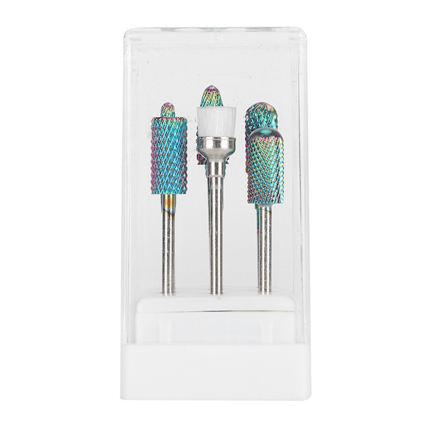 Tungstenlegering neglboremaskinsett Gel Polish Fjerning Neglekunst Polering Slipeskive (#07)