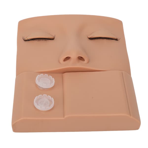 Vipper Mannequin Hode Utskiftbart Øyelokk Vippe Forlengelse Praksis Sminke Trening PVC Hudfarge
