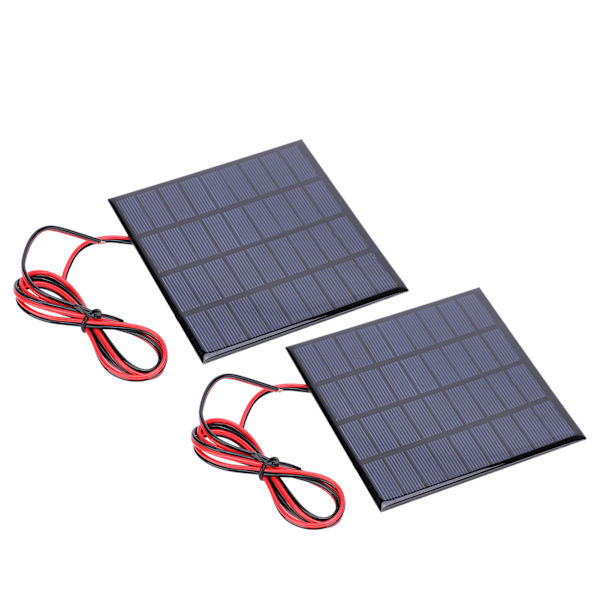 2 stk DC9V 2W Epoxy Solcellepaneler Polysilisium Batteri Leker Lader Modul med 100 cm Kabel