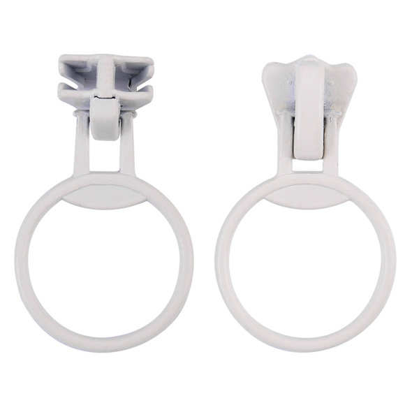 20 st Metalllegering dragkedja Sliders Storlek #5 Circle Ring Fästelement Reparation Kit (Vit)