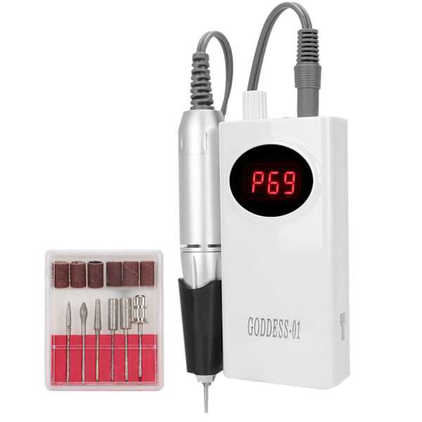 Nagelslipmaskin Polerare Bärbar Elektrisk Nagelfil USB Laddningsbar Manikymaskin EU-kontakt 110~240V
