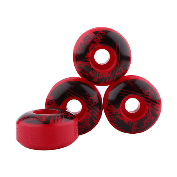 52mm x 30mm 4 stk/sett Utendørs Klassisk Holdbar PU Cruiser Longboard Skateboard Hjul (rød)