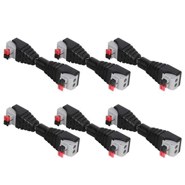 10 par 12V han og hun DC strømstik adapter stik til tv-kamera sort og rød