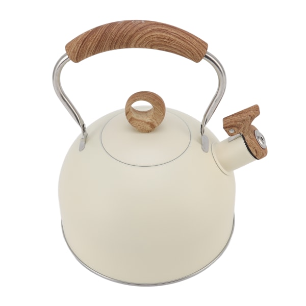 2,5 liters whistling tekjele i rustfritt stål med håndtak for elektrisk komfyr gasskomfyr Beige