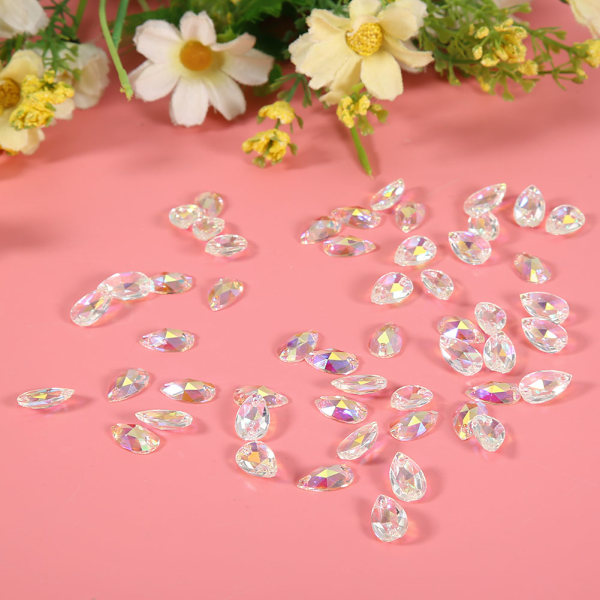 50 st AB Rhinestones Kristallglas Diamant Bröllop DIY Dekor Smycken Tillverkning Material Typ A