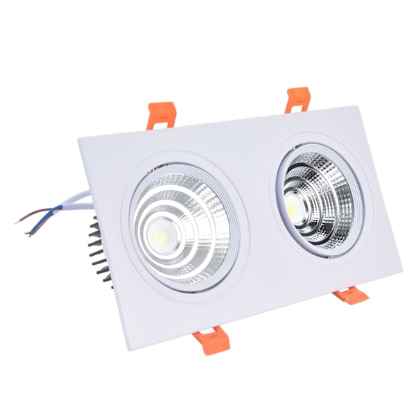 2x7W COB Downlight 6000K 100-264V Justerbar Downlight Innebygd Taklampe med LED-driver for soverom