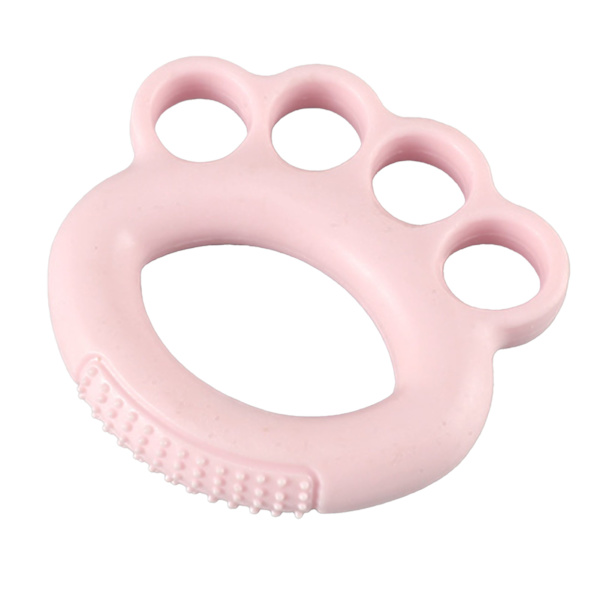 Silikonegrebstræner Ring Fleksibel Fingerstrækker Øvelsesstyrker til Børn Studerende Håndtræning Pink