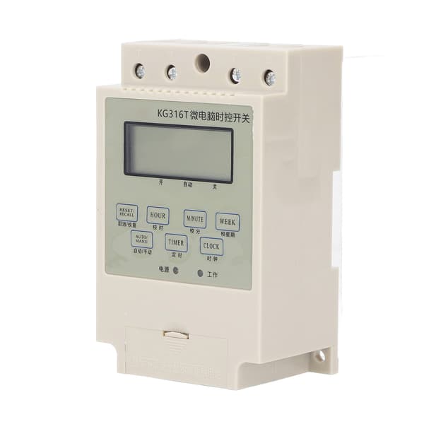 Mikrocomputer Tidsstyringsbryter Digital Elektronisk Timerbryter med Kondensator Skinnemontering 220V 25A