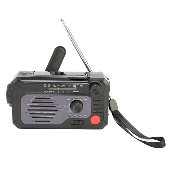 Håndsveiv værradio NOAA AM FM BT Type C lader nød solradio med lommelykt LED leselys SOS alarm