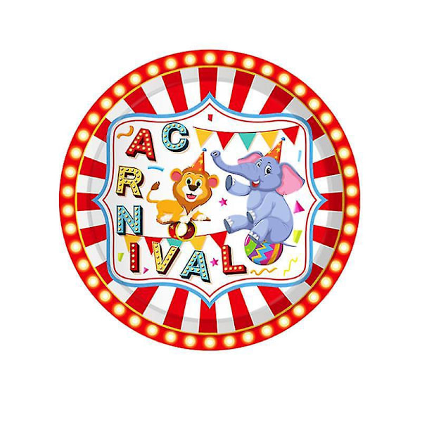 Cirkus Karneval Födelsedagsfest Tillbehör Set för Djur Tema Dekorationer Servett 20st