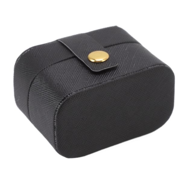 Mini Ring Förvaringslåda PU Läder Liten Smyckeskrin Organizer Liten Resa Örhänge Väska Svart