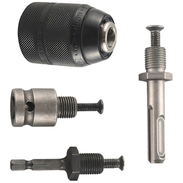 1/2-20unf Nyckellös 1.5-13mm 3- Borrchuck Snabbväxlingsadapter SDS-plus Handtag 1/4 tums Hexagonal Zekai
