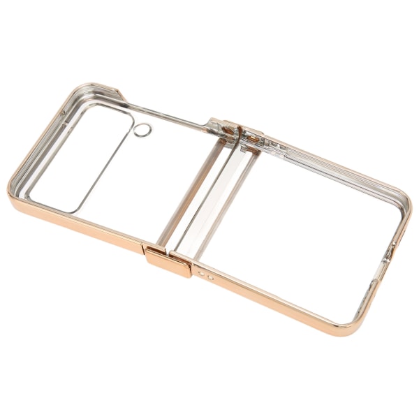 Foldbare telefoncover Stødsikker galvaniseret PC Clear Back Fashion til Samsung Galaxy Z Flip 3 Gold