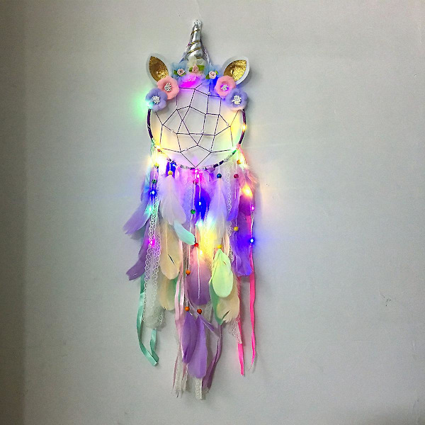 Lila Unicorn Dream Catcher Väggdekor
