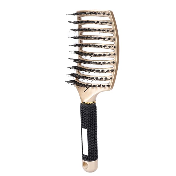 Buet Detangler Børste Nylon Professionel Hår Paddle Detangling Børste til Hårstyling Guld