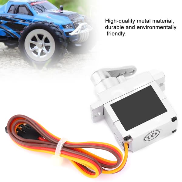 9g metall servo styremotor tilbehør passer til WPL B1 B14 B16 B24 C14 C24 B36 1:16 RC lastebil sølv