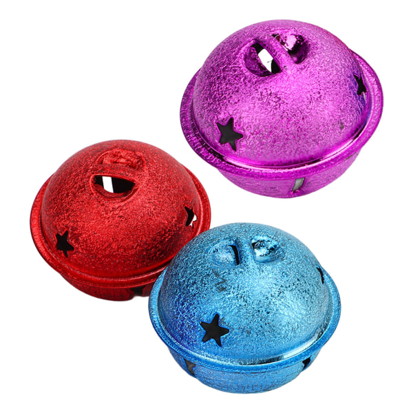 15 stk Jingle Bells farverige 40 mm jernmateriale malet hule pentagram DIY matte håndværksklokker til smykkevedhæng