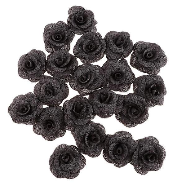 20 Stycken Silkesros Blomhuvud Knopp DIY Hantverk Bröllopsdekor Grå
