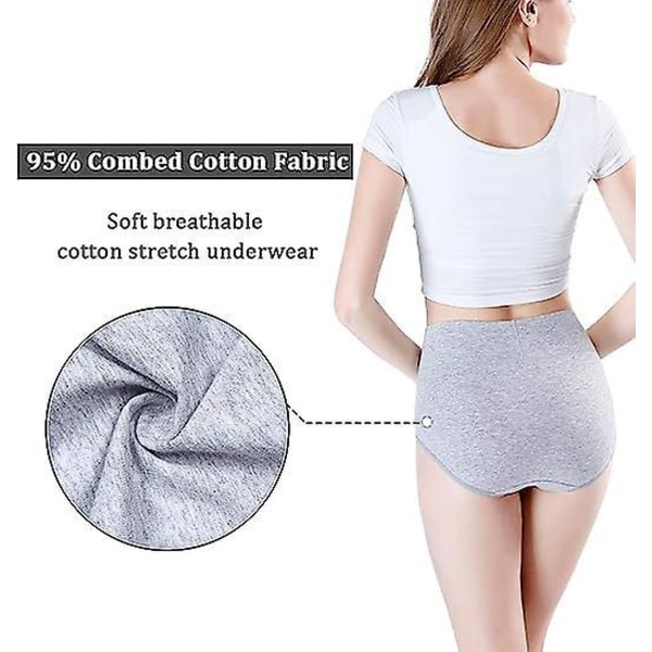 Naisten puuvillaiset korkeavyötäröiset täyshousut Multipack-alushousut