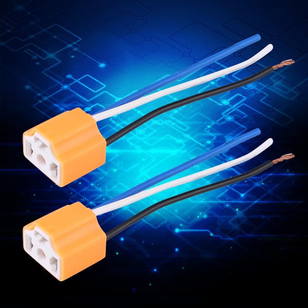 2 stk. kvinnelig keramisk frontlyskontaktpluggadapter for H4/9003/HB2