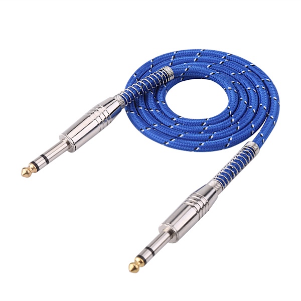 6,35 mm stereo hane till hane ljudkabel för elgitarr mixer Stereo 1 meter